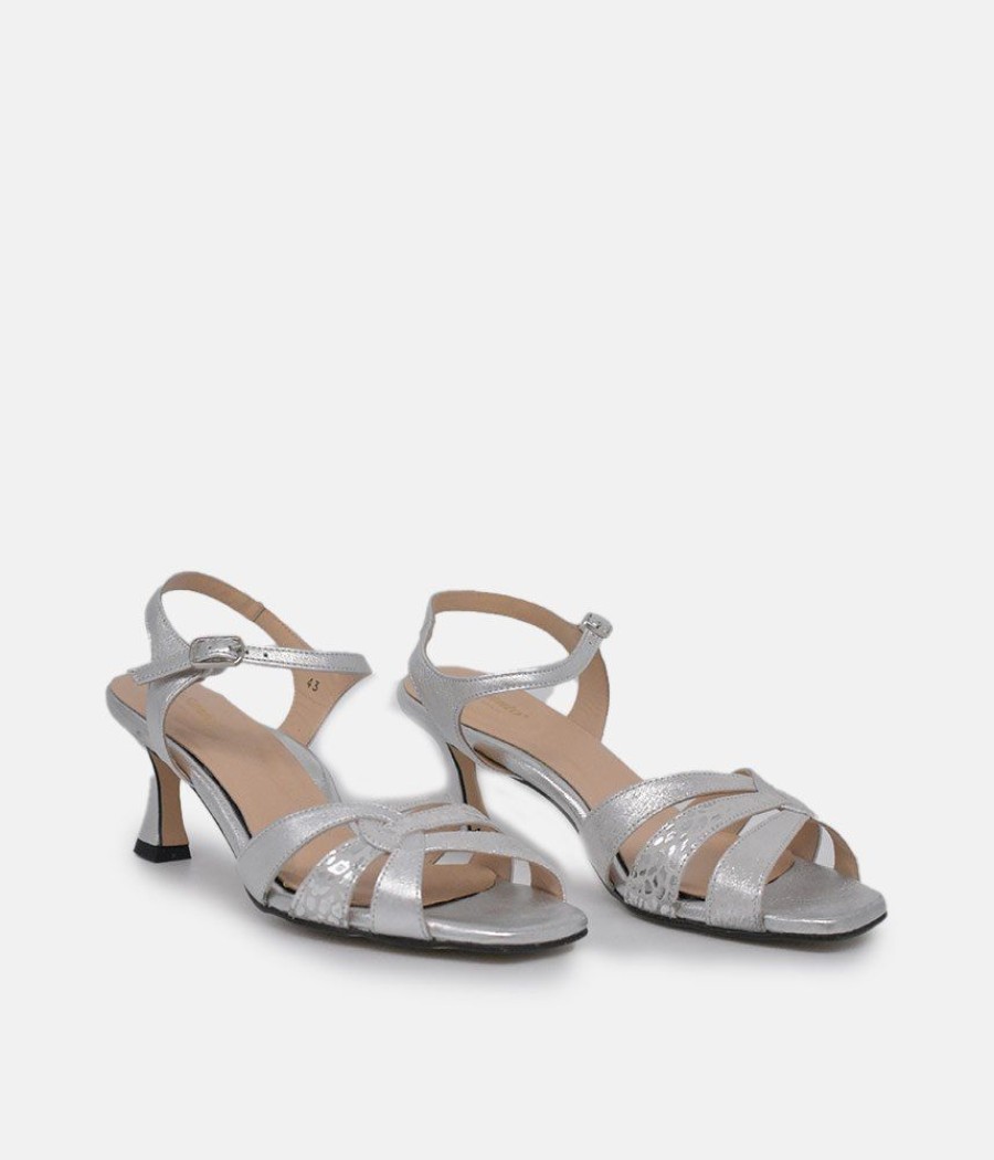 PieSanto Piesanto Glamourous Silver Strappy Sandals Best