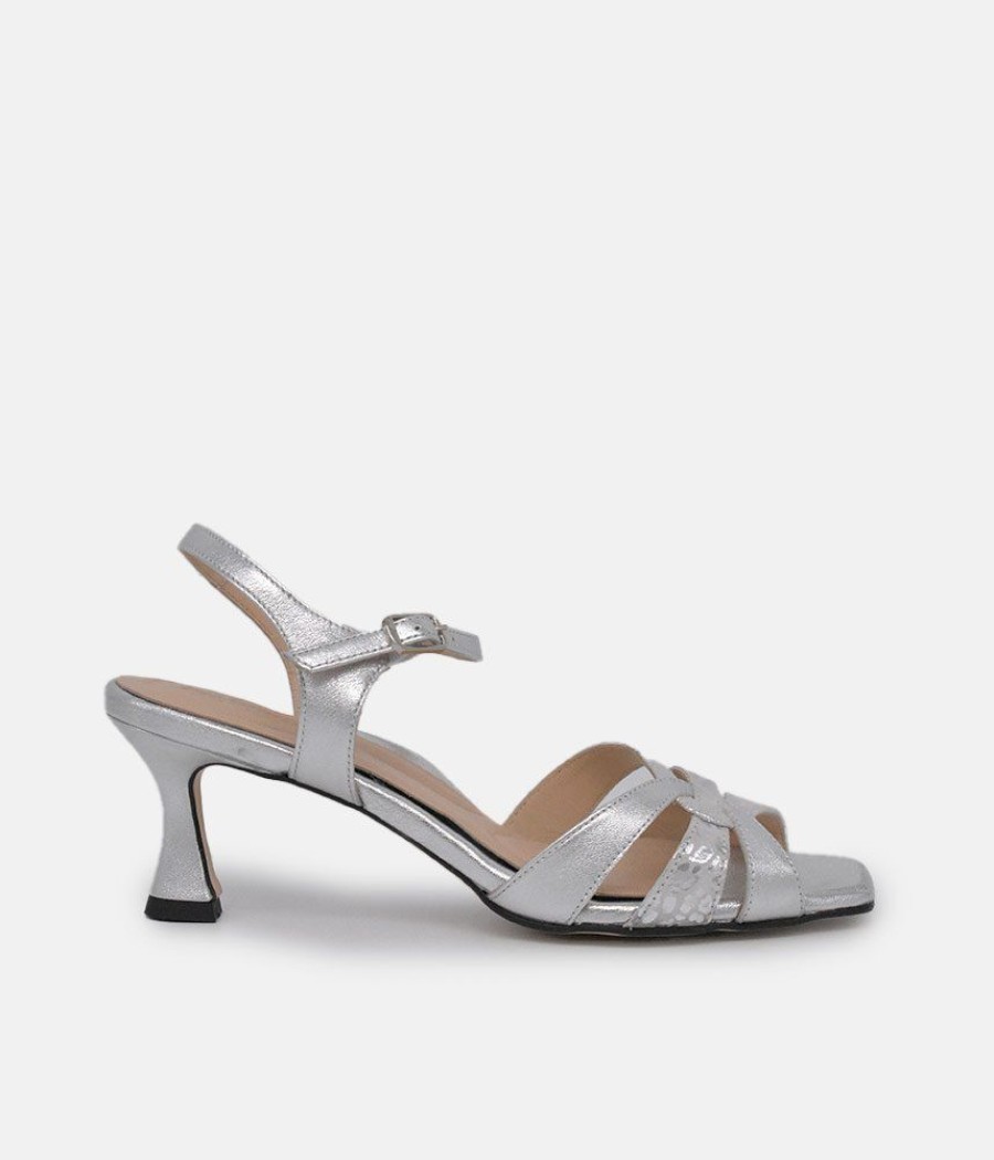 PieSanto Piesanto Glamourous Silver Strappy Sandals Best