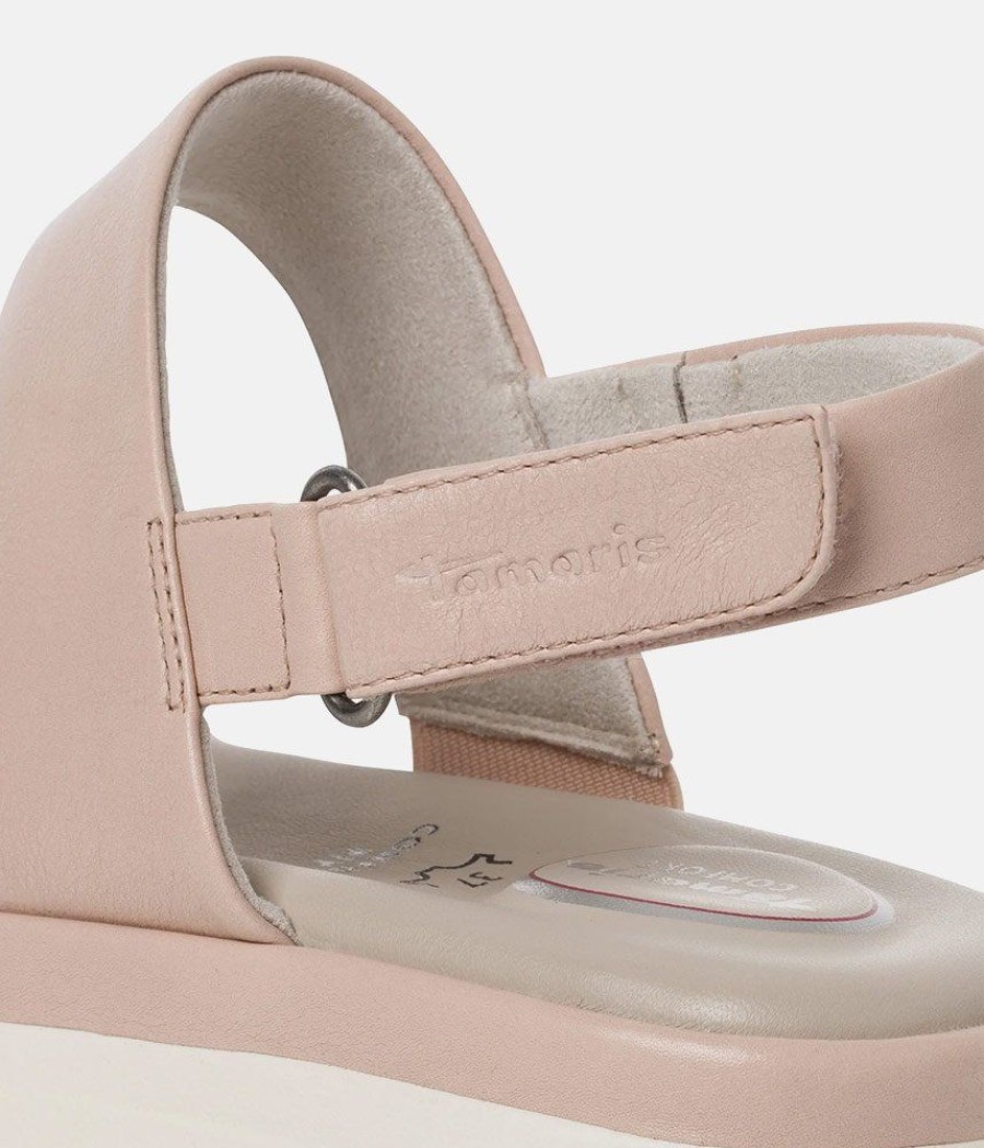 Tamaris Tamaris Comfort Fit Beige Wedge Sandals Wholesale