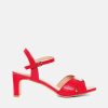 Andres Machado Gorgeous Red Block Heel Sandals Clearance